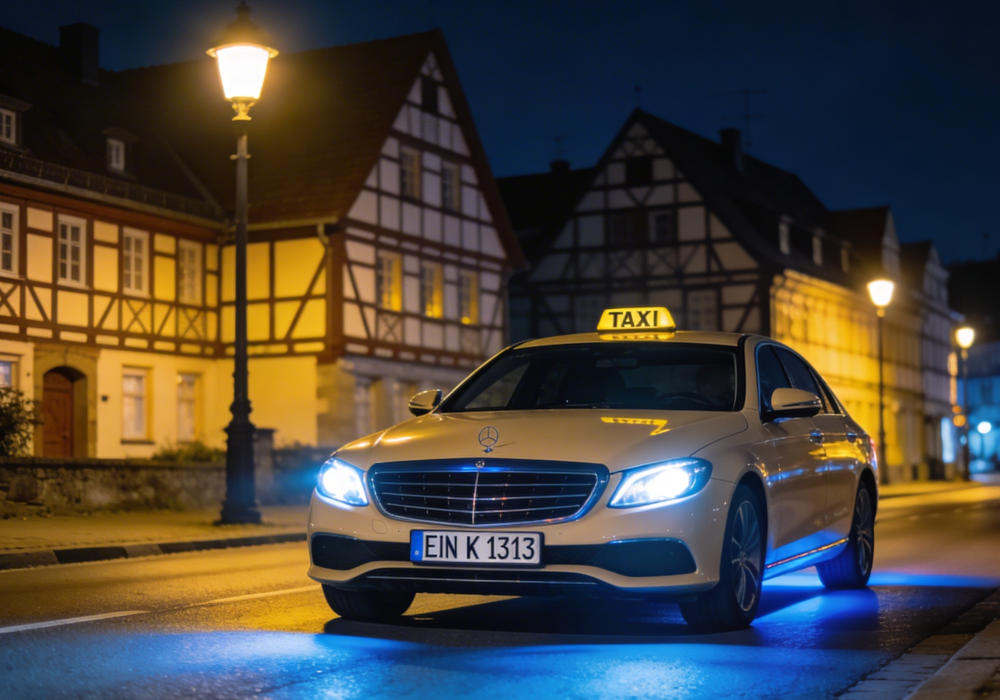 Mercedes Taxi Einbeck nachts unterwegs